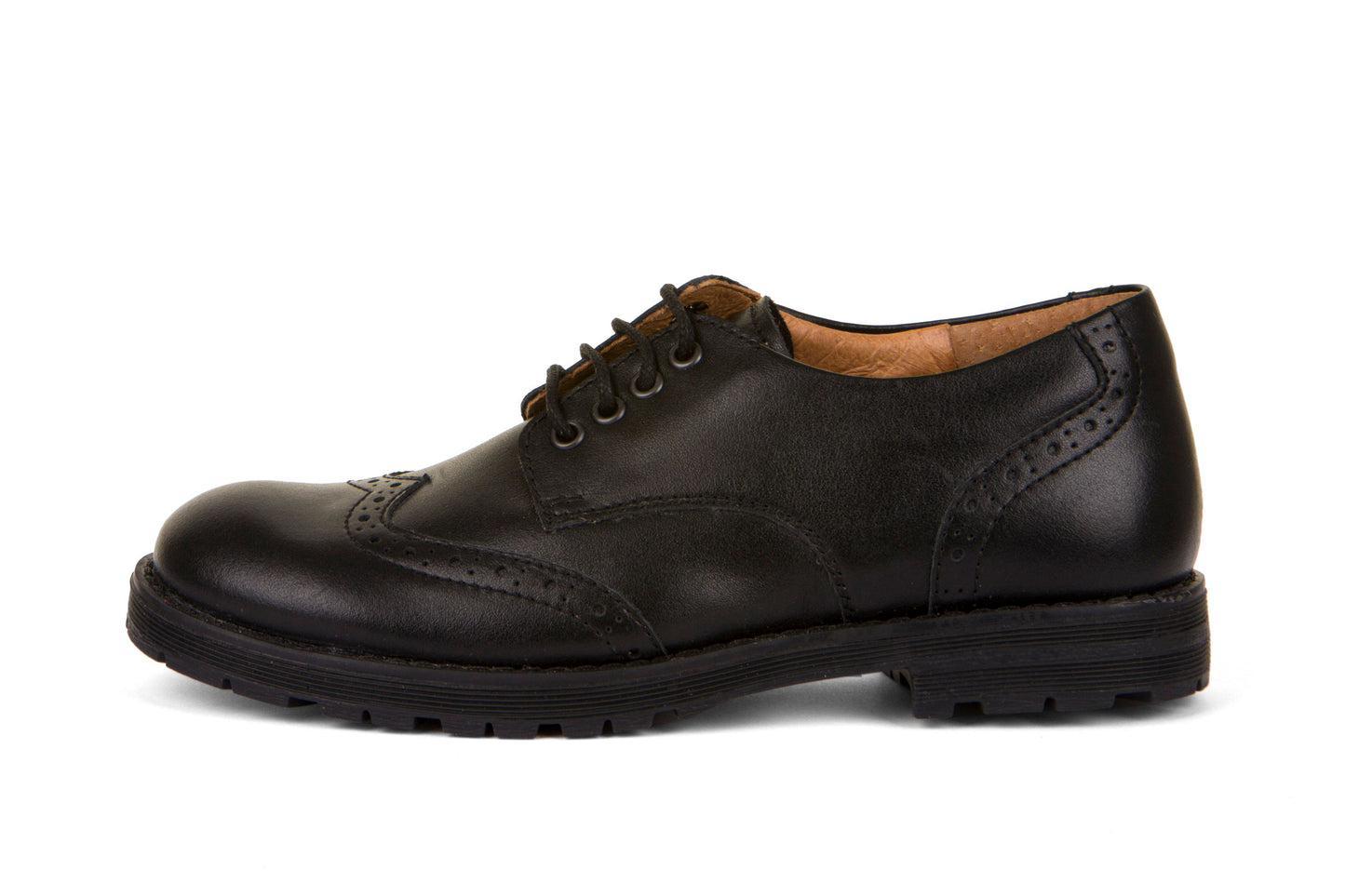 Froddo Black leather Brogue lace up School Shoes