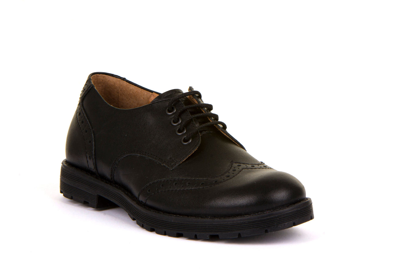 Froddo Black leather Brogue lace up School Shoes