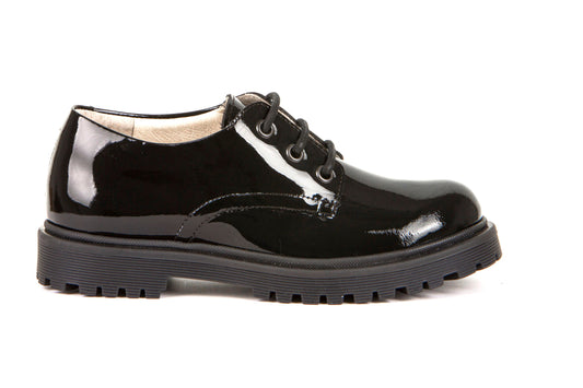 Froddo Black Patent lace up School Shoes