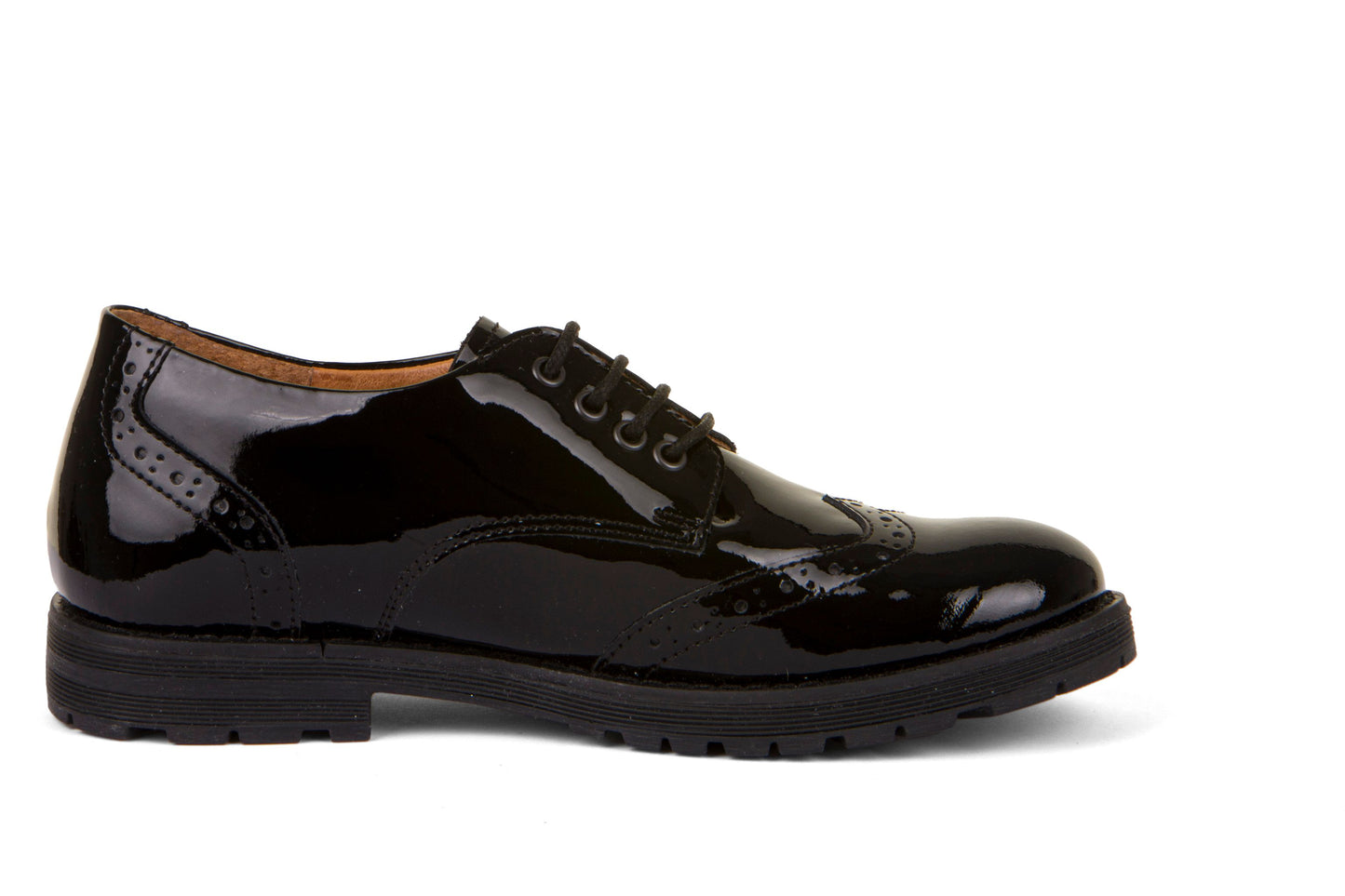 Froddo Black Patent leather Brogue lace up School Shoes