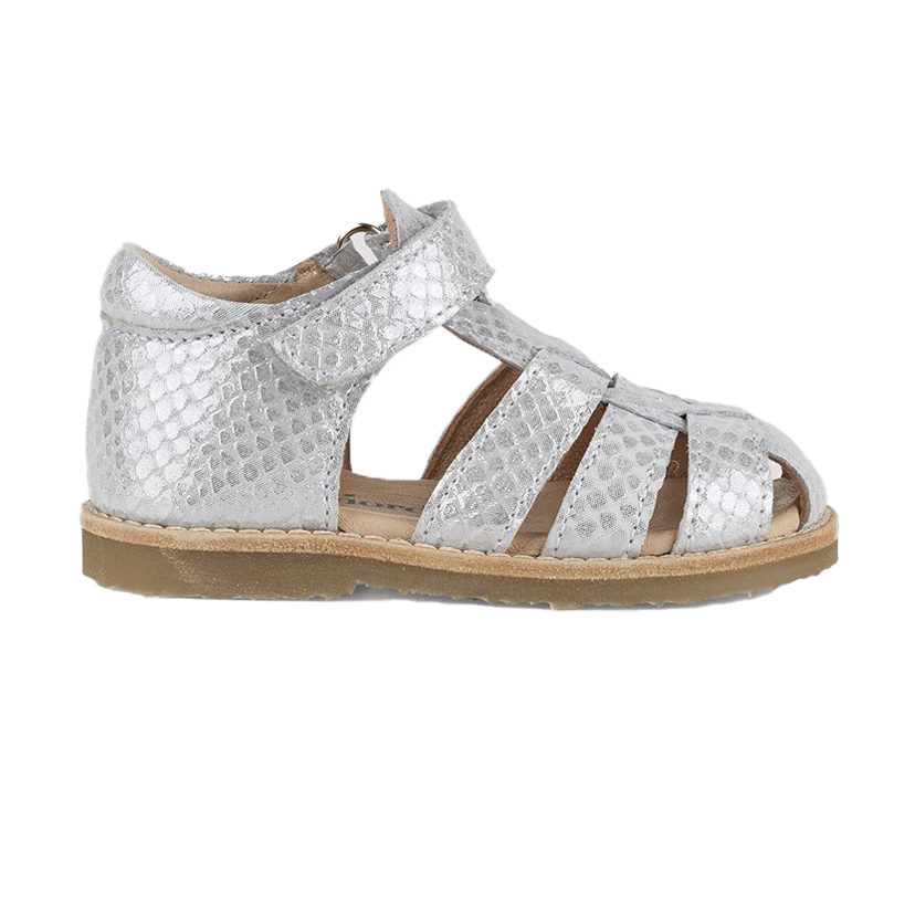 Petit Nord Copenhagen Classic Silver Python Sandals
