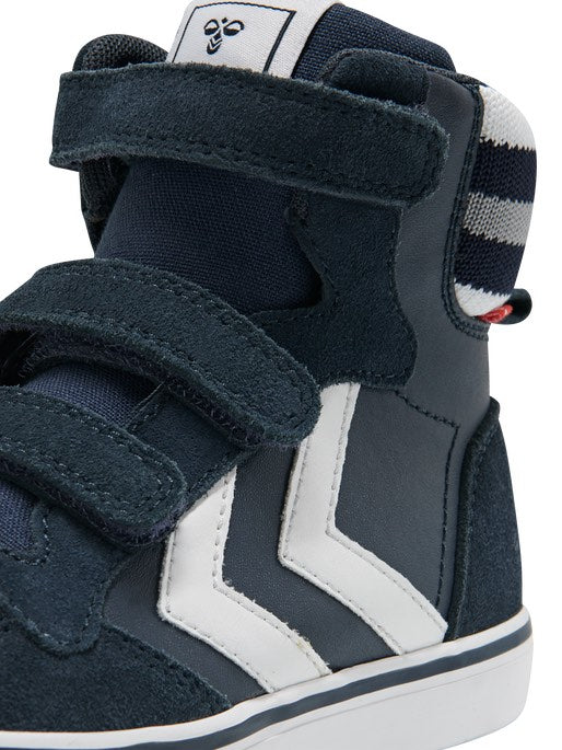 Hummel Stadil Pro Junior Leather and Suede Blue Nights Trainers
