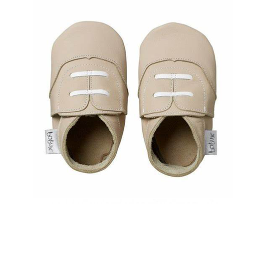 Bobux Beige Oxford Baby Crawling Shoes