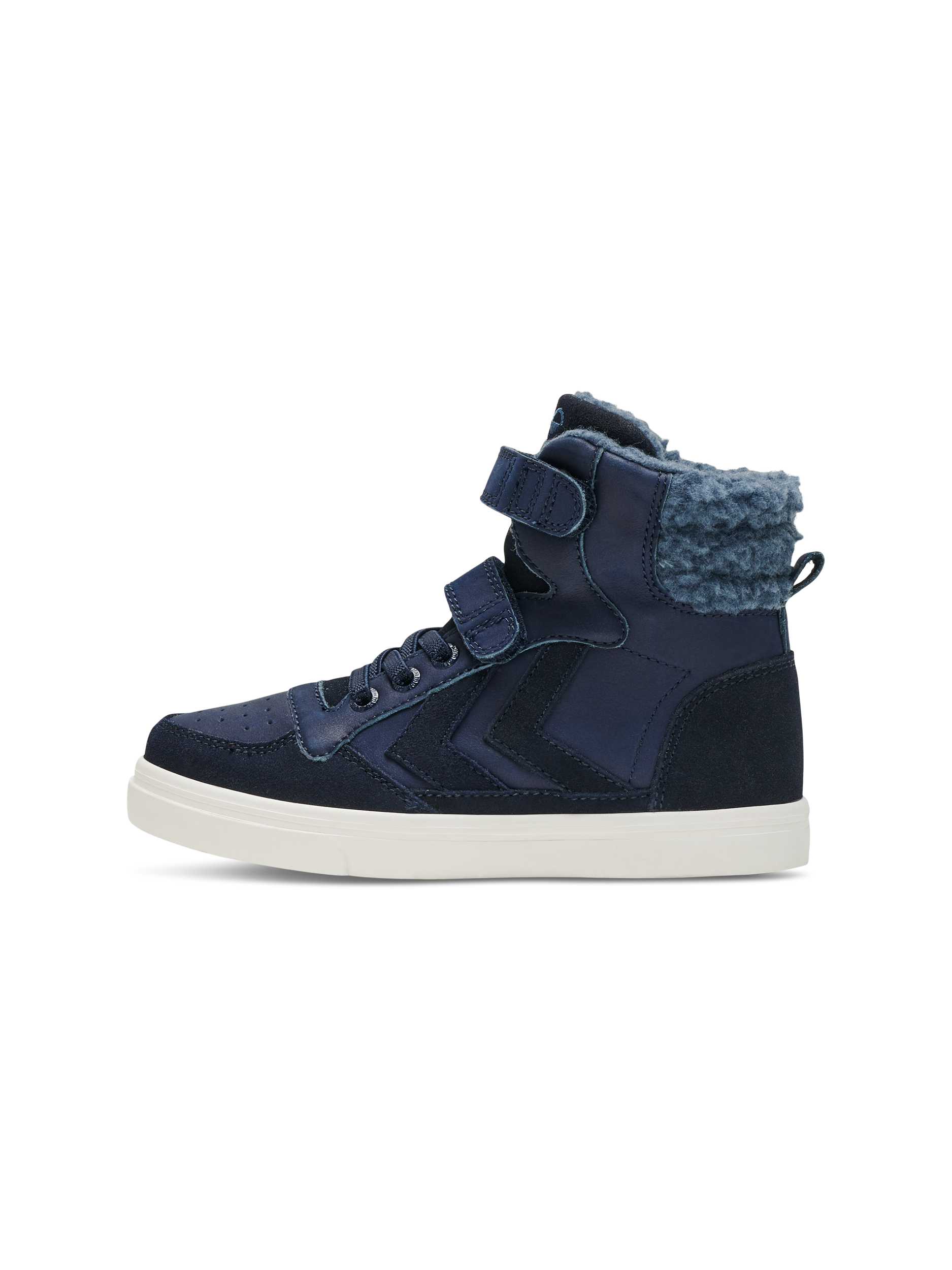 Hummel Stadil Winter Blue Leather Junior High top Trainers