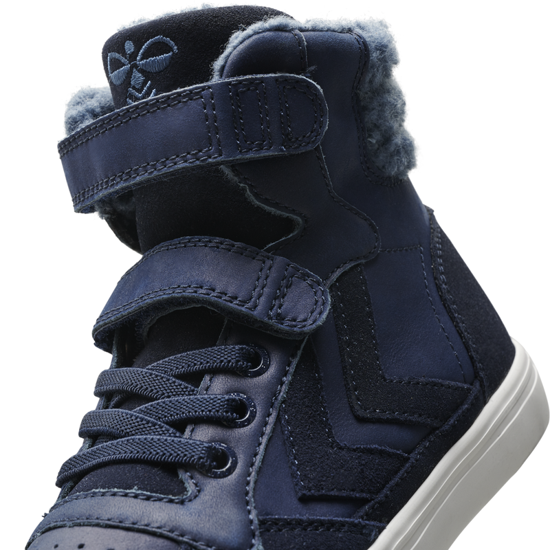Hummel Stadil Winter Blue Leather Junior High top Trainers