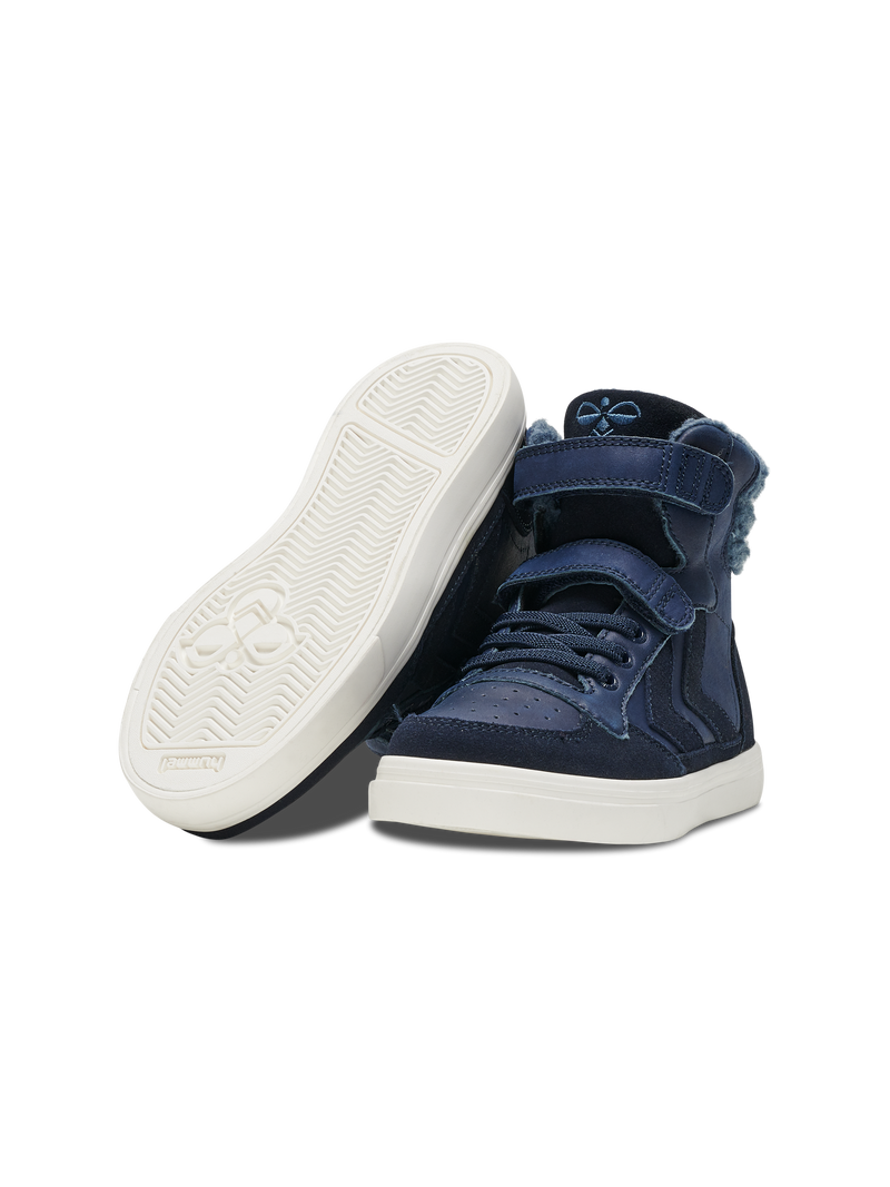 Hummel Stadil Winter Blue Leather Junior High top Trainers