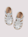 Petit Nord Copenhagen Classic Silver Python Sandals