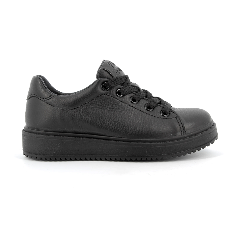 Black leather Lace up "Luca" School Shoes