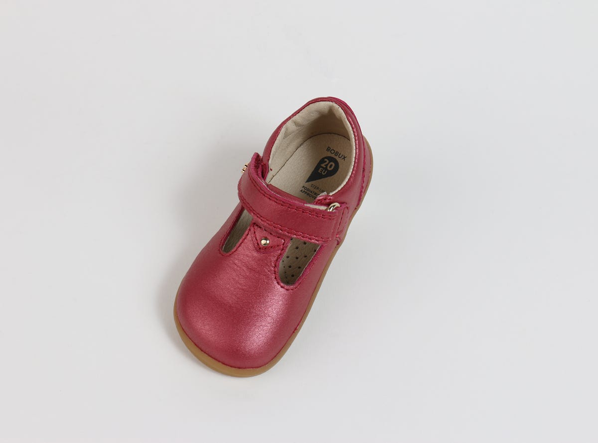 Bobux SU Louise Cherry Shimmer T- bar Shoes