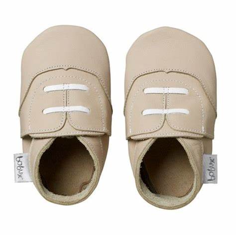 Bobux Beige Oxford Baby Crawling Shoes