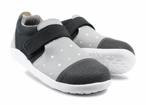 Bobux IW Grey/ White Uni Lo City Slipper