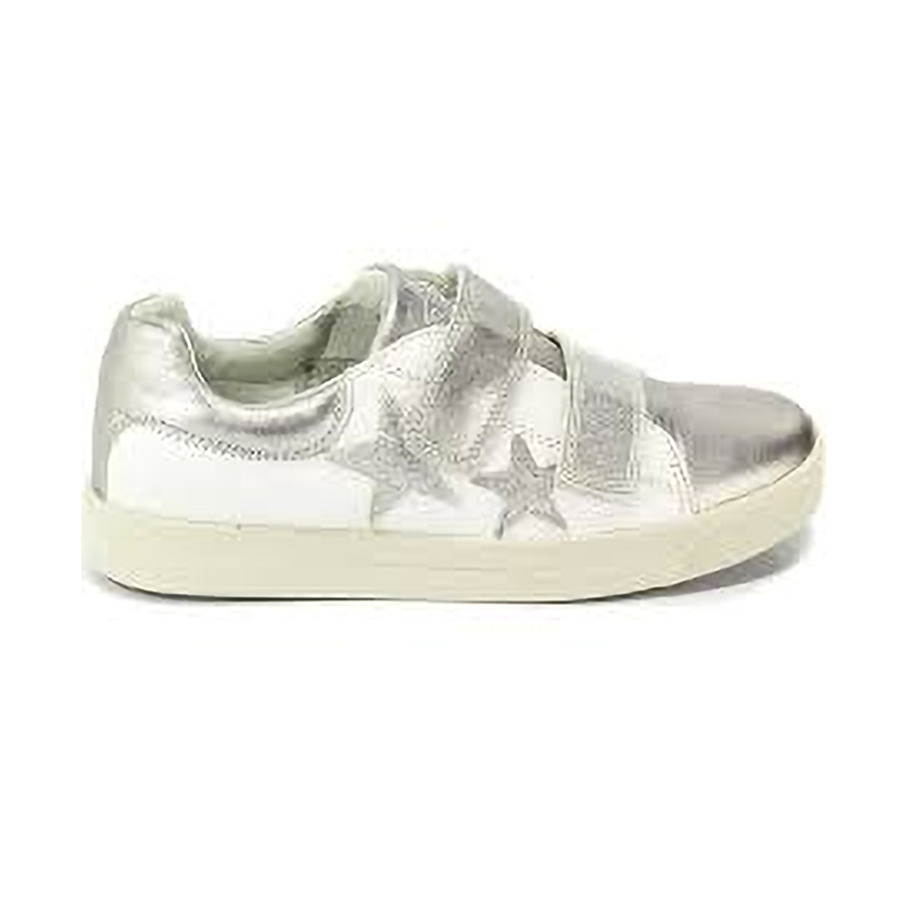 Primigi White and Silver Leather Sneakers