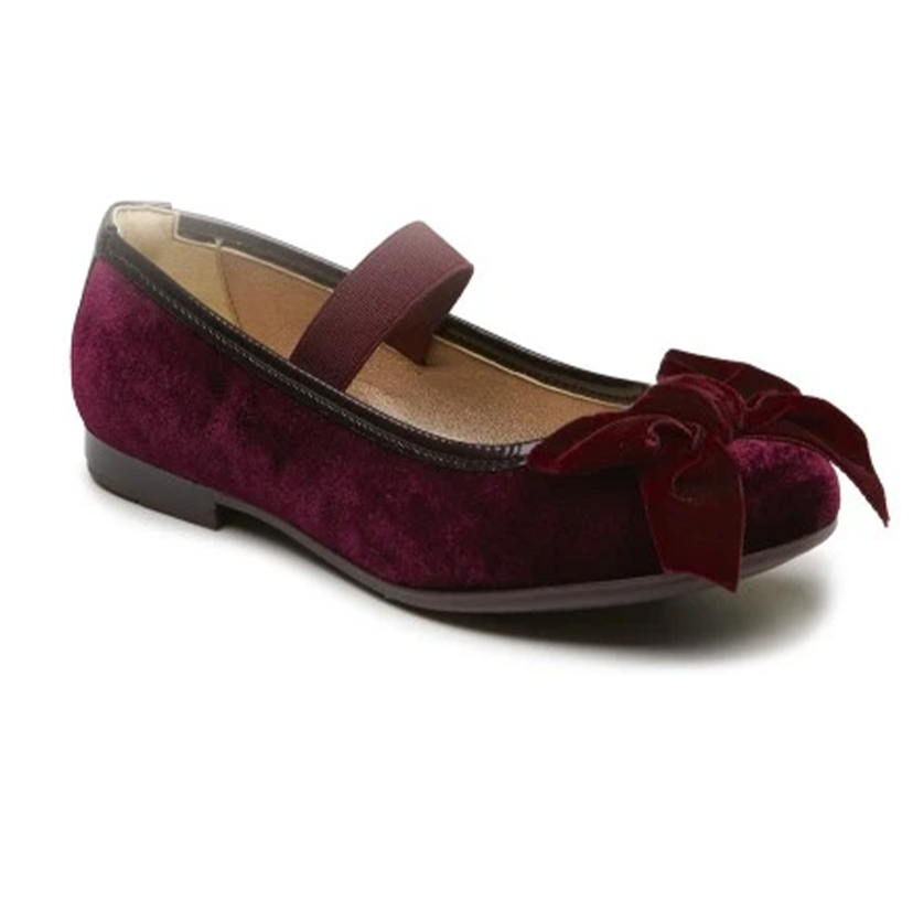 Primigi Burgundy Velvet Balerinas