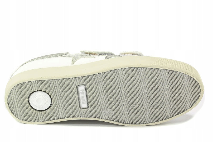 Primigi White and Silver Leather Sneakers