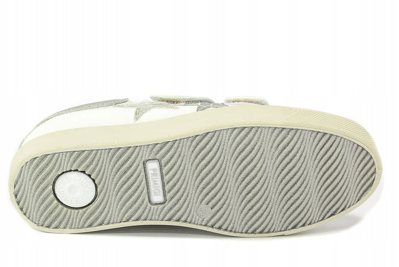 Primigi White and Silver Leather Sneakers