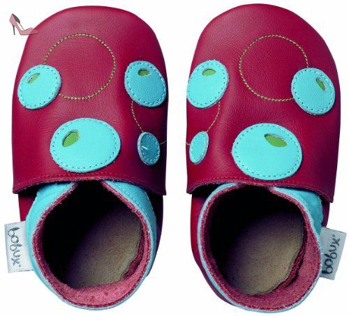 Bobux Bubbles Red With Blue Baby Crawling Shoes