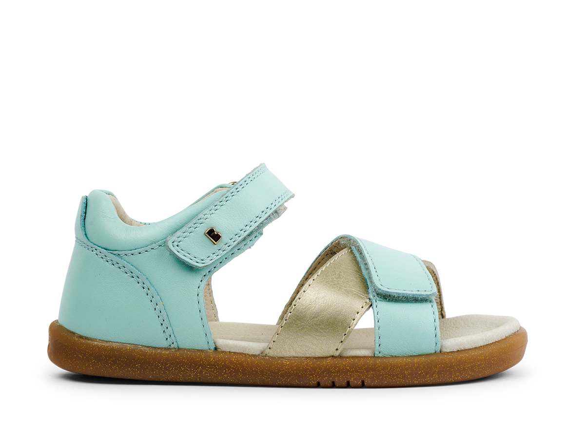 Bobux  SU Mint With Gold Sail Open Toe sandal