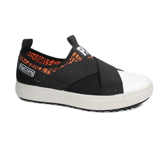Primigi Black & Orange Slip-On Sneakers