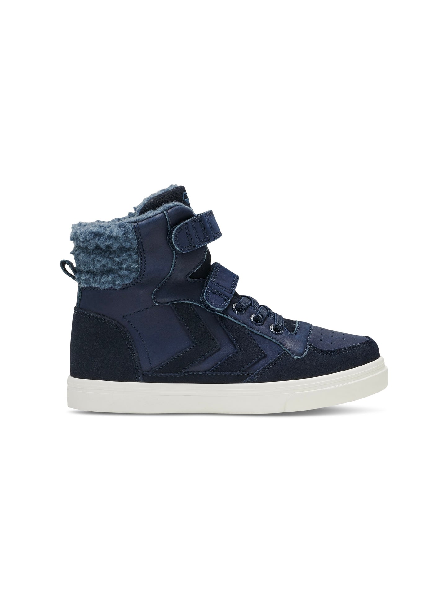 Hummel Stadil Winter Blue Leather Junior High top Trainers