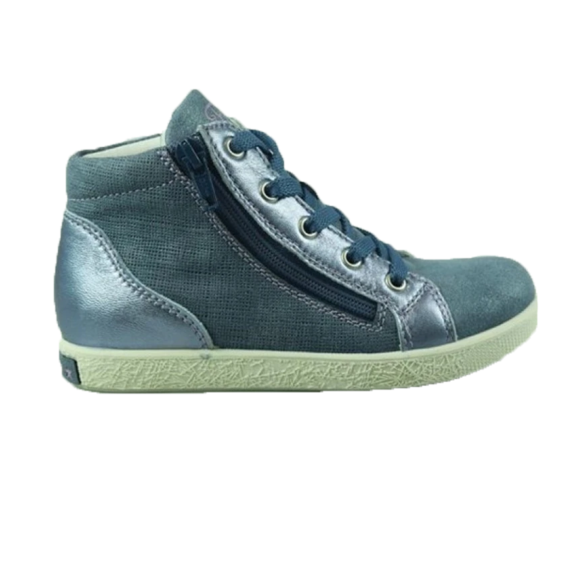 Primigi Navy Leather High Top Trainers